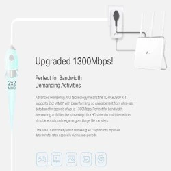 TP-LINK powerline TL-PA8030P kit passthrough AV1300 3x Gigabit Ver 3.0 για την επέκταση του σήματος 