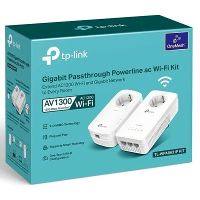 TP-LINK powerline ac WiFi TL-WPA8631P kit, AV1300 Gigabit Ver. 3.0 για την επέκταση του σήματος  Wi-Fi