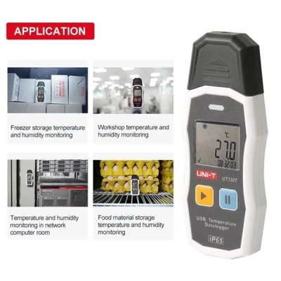 Ψηφιακό θερμόμετρο UNI-T UT330T μέτρηση απο -30 έως 70 °C με USB & ένδειξη χαμηλής μπαταρίας