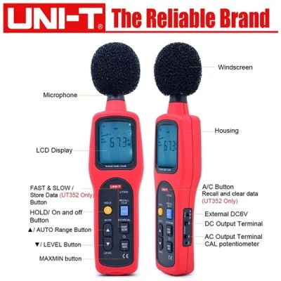 Ψηφιακό ντεσιμπελόμετρο UNI-T UT352, 30-130dB με φωτιζόμενη LCD οθόνη