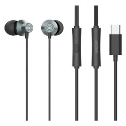 CELEBRAT earphones με μικρόφωνο D15, USB-C, 1.2m, μαύρα