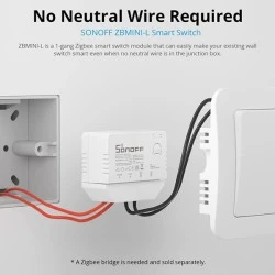 SONOFF αμφίδρομος smart διακόπτης ZBMINI-L, 1-gang, ZigBee 3.0 για μετατροπή συμβατικού διακόπτη σε smart