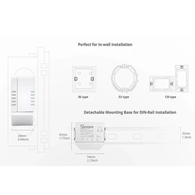 SONOFF αμφίδρομος smart διακόπτης ZBMINI-L, 1-gang, ZigBee 3.0 για μετατροπή συμβατικού διακόπτη σε smart