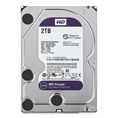 WD σκληρός δίσκος 3.5" Purple Surveillance 2TB, 256MB, 5400RPM, SATA III WD σκληρός δίσκος 3.5" Purple Surveillance 2TB, 256MB, 5400RPM, SATA III