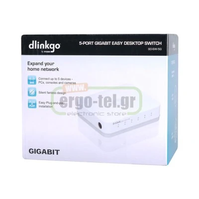 ΜΕΤΑΓΩΓΕΑΣ ΔΙΚΤΥΟΥ DESKTOP SWITCH D-LINK GO-SW-5G ΜΕ 5 ΘΥΡΕΣ GIGABIT ETHERNET 10/100/1000Mbps