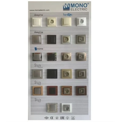 Πενταπλό πλαίσιο ασημί MONO ELECTRIC ALUMINIUM οριζόντιας ή κάθετης τοποθέτησης