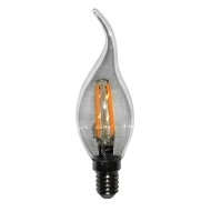 Διακοσμητική λάμπα led Ε14 4W 230V ντιμαριζόμενη 2800k θερμό φως κερί με μύτη C35 400lm διάφανη