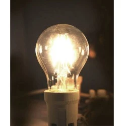 Διακοσμητική λάμπα led αχλάδι E27 4W 230V 2800k θερμό λευκό φως 470Lm Α60 COG διάφανη
