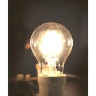 Διακοσμητική λάμπα led αχλάδι E27 ισχύος 6W 230V 2800k θερμό λευκό φως 700lm Α60 COG διάφανη