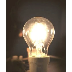 Διακοσμητική λάμπα led αχλάδι E27 ισχύος 6W 230V 2800k θερμό λευκό φως 700lm Α60 COG διάφανη