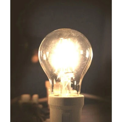 Διακοσμητική λάμπα led αχλάδι E27 ισχύος 6W 230V 2800k θερμό λευκό φως 700lm Α60 COG διάφανη