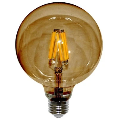 Διακοσμητική λάμπα led Globe Ø95mm E27 6W 230V ντιμαριζόμενη 2200k θερμό λευκό φως μελί 600lm