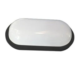 Led απλίκα μαύρη οβάλ slim πλαστική 15W 1350Lm 3000k θερμό λευκό φως στεγανή ΙΡ65