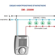Dimmer professional DM-2500W (ροοστάτης) MASTER DM-2500 WHITE