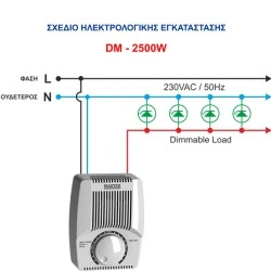 Dimmer professional DM-2500W (ροοστάτης) MASTER DM-2500 WHITE