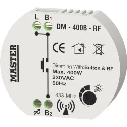 Dimmer led κυτίου (ροοστάτης) με δυνατότητα ασύρματου χειρισμού 400 Watt Master DM-400B-RF Dimmer led κυτίου (ροοστάτης) με δυνατότητα ασύρματου χειρισμού 400 Watt Master DM-400B-RF