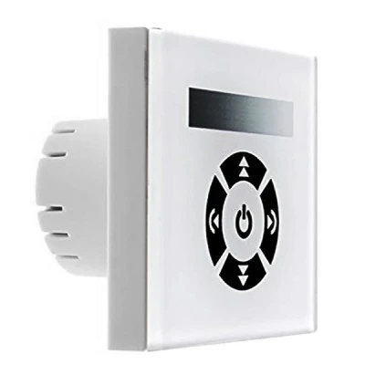 Dimmer αφής λευκό χωνευτό για μονόχρωμες ταινίες led 12V<96W & 24VDC<192W με πρόσοψη glass panel