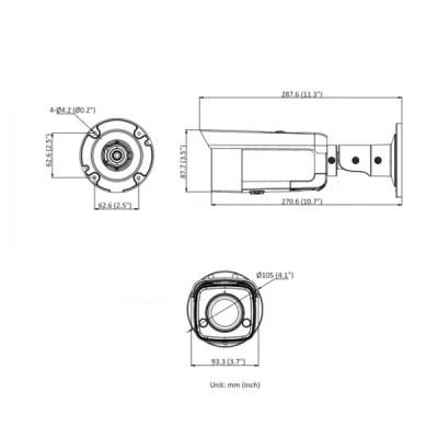Κάμερα HIKVISION DS-2CD2T86G2-ISU/SL 2.8mm Bullet 8MP με υπέρυθρο IR φωτισμό ως 60m