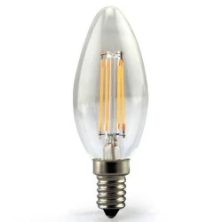 Λάμπα led filament κεράκι C35 Ε14 4W 230V 2700k θερμό λευκό φως 440lumen