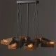 Μεταλλικό φωτιστικό με design διάτρητο σκαφάκι κρεμαστό τρίφωτο για λάμπες Ε27