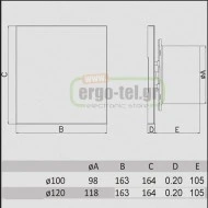 Εξαεριστήρας μπάνιου B&W λευκός Φ100 15W με χρονοκαθυστέρηση & αισθητήρα υγρασίας 230V 40dB