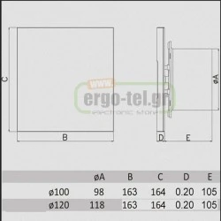Εξαεριστήρας μπάνιου B&W μαύρος Φ120 17W 2650rpm 230V 150 m³/h 46dB αθόρυβης λειτουργίας