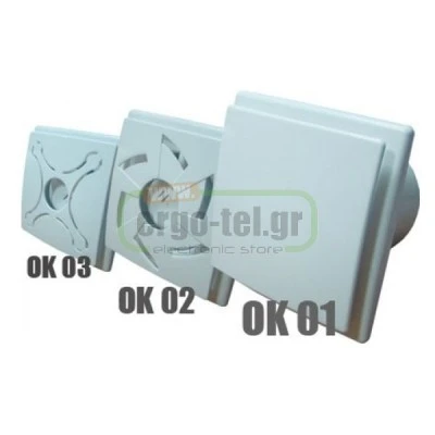 Εξαεριστήρας μπάνιου Φ100mm 11W σειρά OK01 230V 2500rpm 100 m³/h 41dB