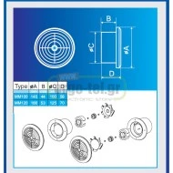 Εξαεριστήρας μπάνιου Φ100mm 13W ΙΝOX στρόγγυλος σειρά ММ-100 220V 105 m³/h 29dB Εξαεριστήρας μπάνιου Φ100mm 13W ΙΝOX στρόγγυλος σειρά ММ-100 220V 105 m³/h 29dB