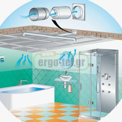Εξαεριστήρας σωληνωτός Φ100mm 11W σειρά MT-VO 65m³/h 2500rpm 230V IP44 Εξαεριστήρας σωληνωτός Φ100mm 11W σειρά MT-VO 65m³/h 2500rpm 230V IP44
