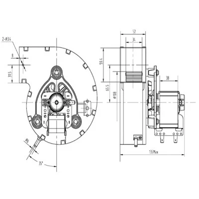 Βεντιλατέρ τύπου σαλίγκαρος FE-T300 60W 167m³/h 2300rpm με αντοχή σε υψηλές θερμοκρασίες Βεντιλατέρ τύπου σαλίγκαρος FE-T300 60W 167m³/h 2300rpm με αντοχή σε υψηλές θερμοκρασίες