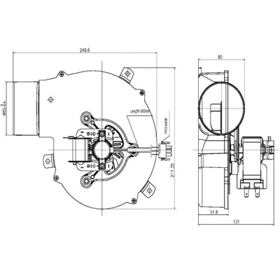 Βεντιλατέρ τύπου σαλίγκαρος FL-T/200-01 50W 145m³/h 2500rpm με αντοχή σε υψηλές θερμοκρασίες Βεντιλατέρ τύπου σαλίγκαρος FL-T/200-01 50W 145m³/h 2500rpm με αντοχή σε υψηλές θερμοκρασίες