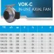 Βιομηχανικός εξαεριστήρας αεραγωγών VOC-C 250 180W 1100m³/h 2500rpm 70dB κυκλικής διατομής