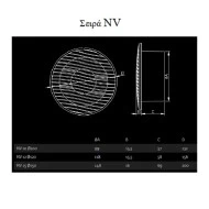 Εξαεριστήρας μπάνιου NV Φ120 17W 2650rpm 230V 150 m³/h 46dB αθόρυβος