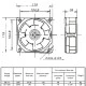 Αξονικός ανεμιστήρας πολυαμιδίου 119x119mm VA 12/2 18W 150m³/h για υψηλές θερμοκρασίες