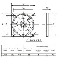 Αξονικός ανεμιστήρας πολυαμιδίου 130x130mm VA 12/2K 18W 150m³/h για υψηλές θερμοκρασίες