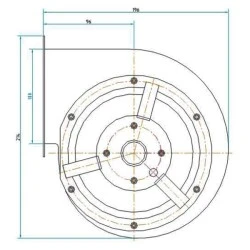 Βεντιλατέρ τύπου σαλίγκαρος EM-140 64W 610m³/h φυγοκεντρικός διπλής αναρρόφησης