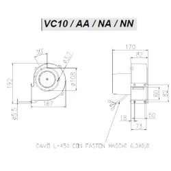 Βεντιλατέρ τύπου σαλίγκαρος Trial VC10 82W 190m³/h φυγοκεντρικός μονής αναρρόφησης