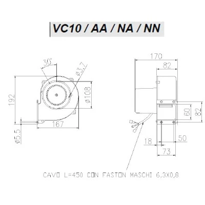 Βεντιλατέρ τύπου σαλίγκαρος Trial VC10 82W 190m³/h φυγοκεντρικός μονής αναρρόφησης