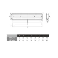 Περσίδα εξαερισμού ορθογώνια KD 70x450mm από πλαστικό για πόρτες