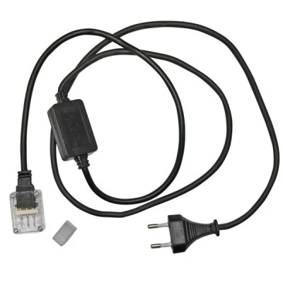Καλώδιο τροφοδοσίας καουτσούκ 2A 460W για δικάναλο φωτοσωλήνα LED πλακέ 11x17mm IP20