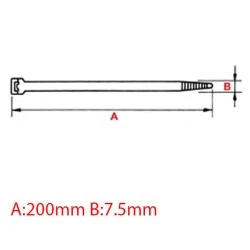 Δεματικά καλωδίων SapiSelco 7.5x200mm PA6.6 τύπου Α συσκευασία 100 τμχ. σε μαύρο χρώμα