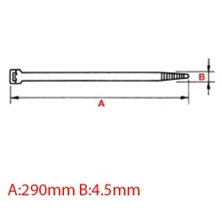 Δεματικά καλωδίων Ιταλίας SapiSelco 4.5x290mm μαύρα με δόντι για ειδικές καιρικές συνθήκες 50 τμχ.