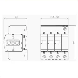 Ασφάλεια πίνακα OBO V20-C3-NPE-280 κατάλληλη για φωτοβολταϊκά συστήματα 3φασικής εγκατάσταστασης