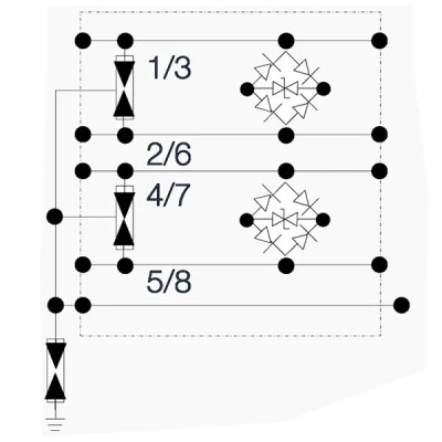 Συσκευή αντικεραυνικής προστασίας RJ45 Ethernet OBO Class D/CAT 5 με κύκλωμα προστασίας 2 σταδίων
