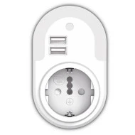 Πρίζα σούκο 3000k θερμό φως 12lm 5V 2.1A με δύο θύρες USB και φωτοκύτταρο νυκτός