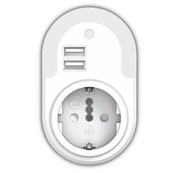 Πρίζα σούκο 3000k θερμό φως 12lm 5V 2.1A με δύο θύρες USB και φωτοκύτταρο νυκτός Πρίζα σούκο 3000k θερμό φως 12lm 5V 2.1A με δύο θύρες USB και φωτοκύτταρο νυκτός