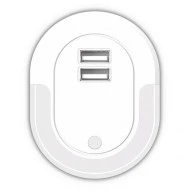 Λαμπάκι νυκτός LED 0.5W 3000k θερμό λευκό φως 12lm εσωτερικού χώρου με φωτοκύτταρο & 2 θύρες USB