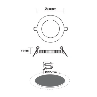 Led panel στρόγγυλο χωνευτό λευκό 24W 230V 6500k ψυχρό λευκό φως 1900lm δέσμης 110° 25000h Led panel στρόγγυλο χωνευτό λευκό 24W 230V 6500k ψυχρό λευκό φως 1900lm δέσμης 110° 25000h