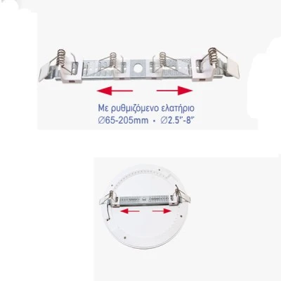 Led panel flat 18W 230V 3000k θερμό λευκό φως 1350lm χωνευτό ή επίτοιχο με ρυθμιζόμενο ελατήριο