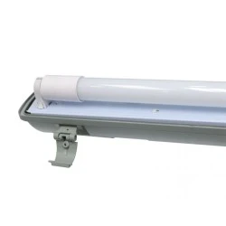 Φωτιστικό βιομηχανικού τύπου Led T8 60cm στεγανό μονό για 1 λάμπα τύπου φθορίου με βάση ABS 1 άκρου